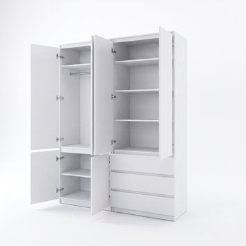 Шафа для одягу R10+R16 &ndash; комплект із 2 шаф, 3 шухляди, 160&times;50&times;211 см R10+R16 Білий фото