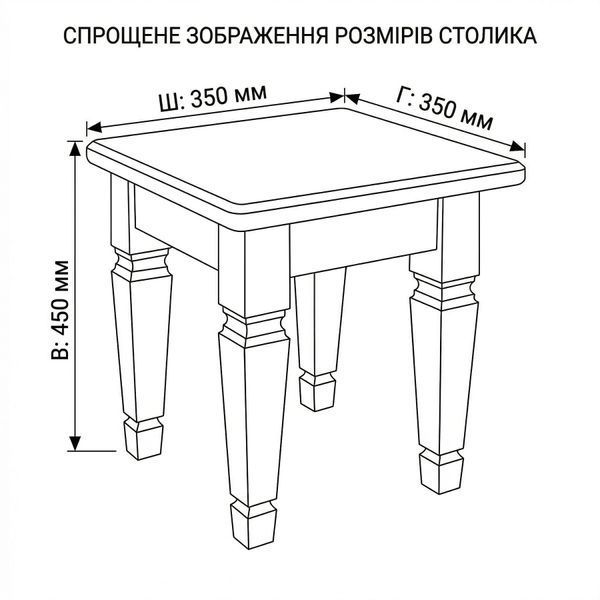 Табурет з вільхи Tere Classic ручної роботи з фрезеруванням stool-001 фото