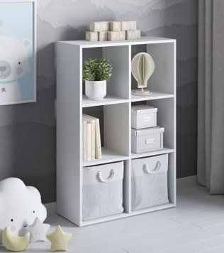Книжкова полиця з 6 комірками M-58, 70&times;29&times;108 см, ЛДСП M-58 Білий фото