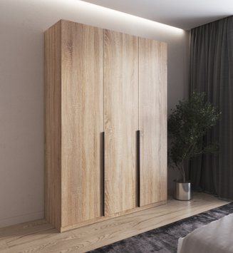 Тридверна шафа для одягу M-32 (150&times;50&times;220 см), ЛДСП M-32 Дуб Сонома фото